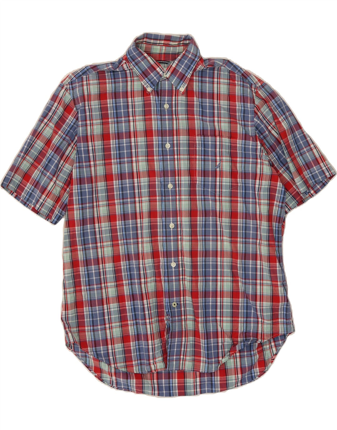 NAUTICA Mens Short Sleeve Shirt Large Multicoloured Check Cotton Vintage Nautica and Second-Hand Nautica from Messina Hembry 