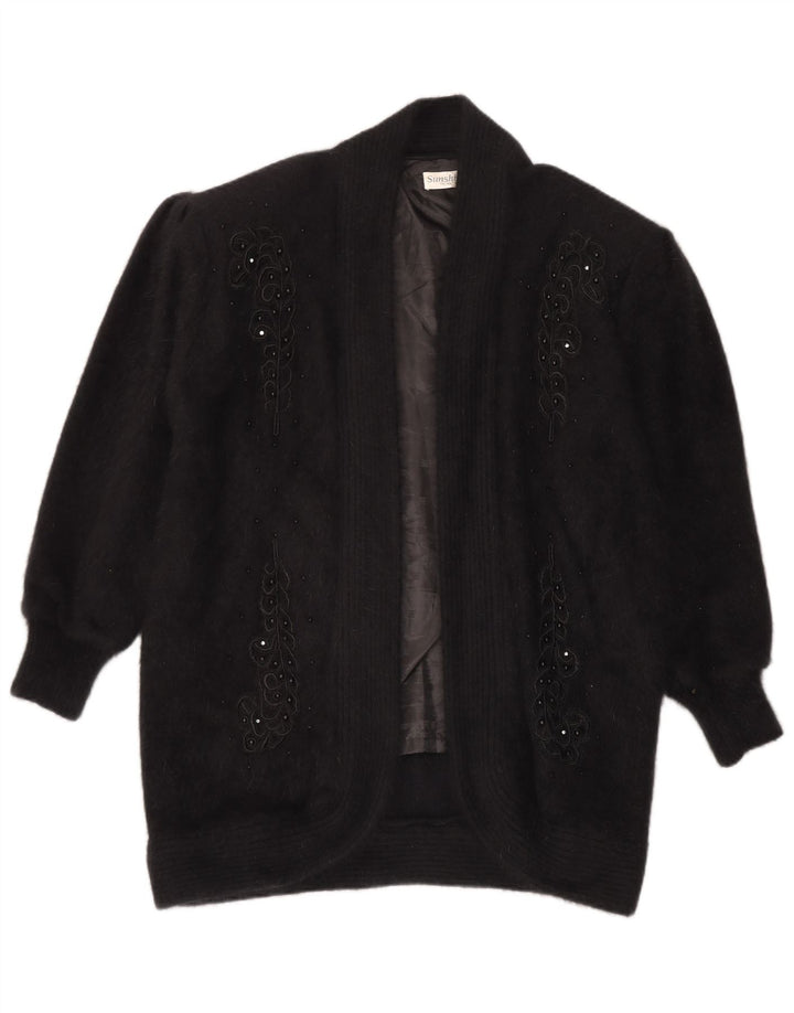 Sunshine Damen-Strickjacke, übergroß, lang geschnitten, offen, Gr. 18, XL, Schwarz