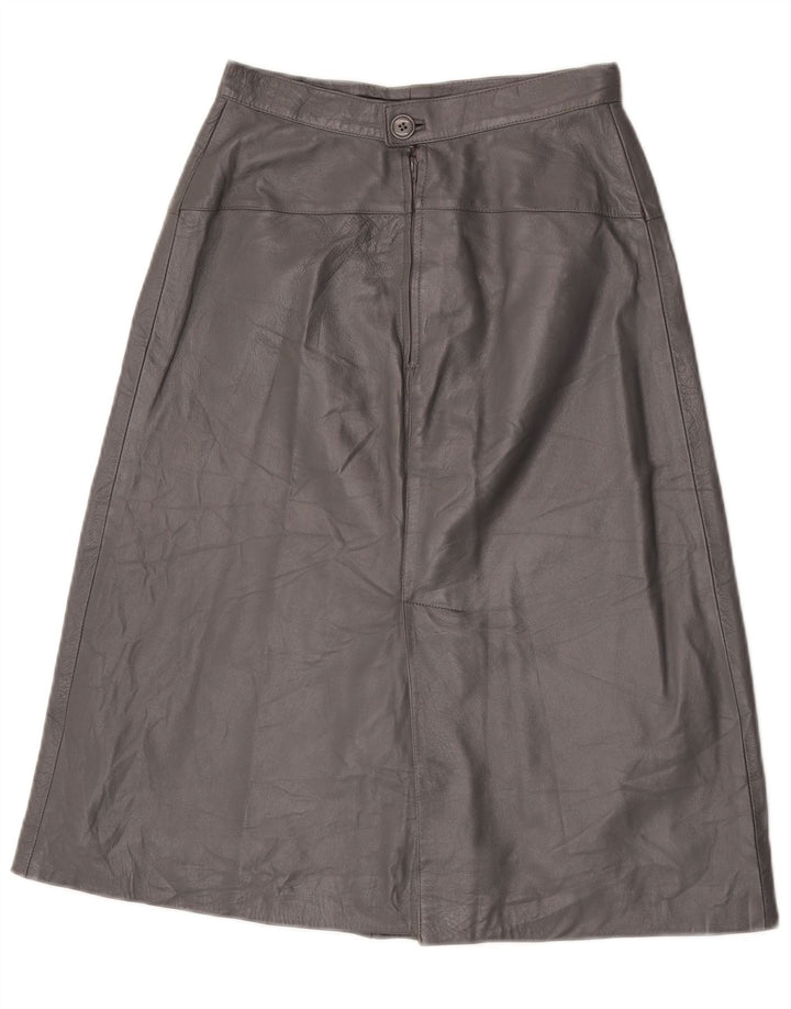 Vintage Damen Lederrock mit hoher Taille IT 44 Medium W25 Grau