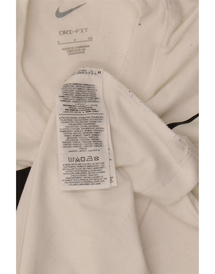 NIKE Womens Graphic T-Shirt Top UK 10 Small White Polyester
