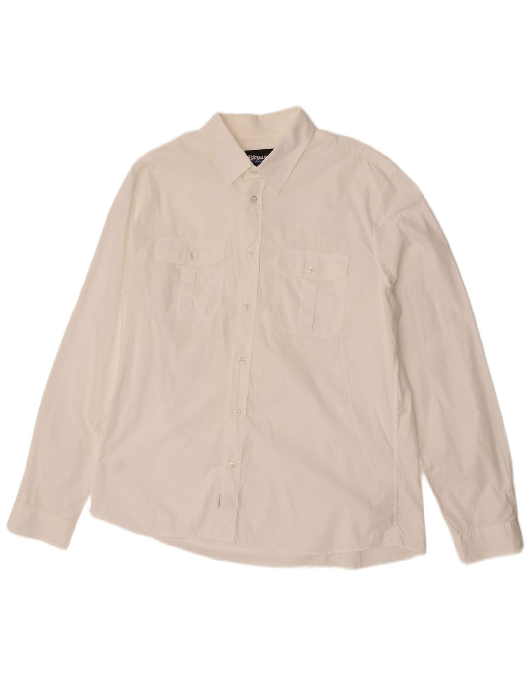 Blauer Herrenhemd 3XL Weiße Baumwolle