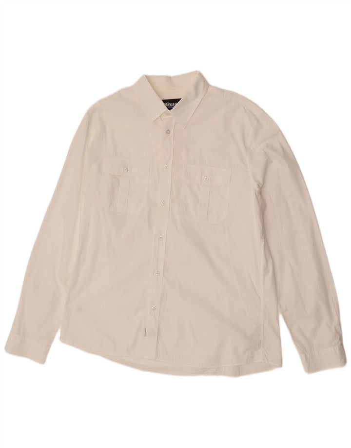 Blauer Herrenhemd 3XL Weiße Baumwolle