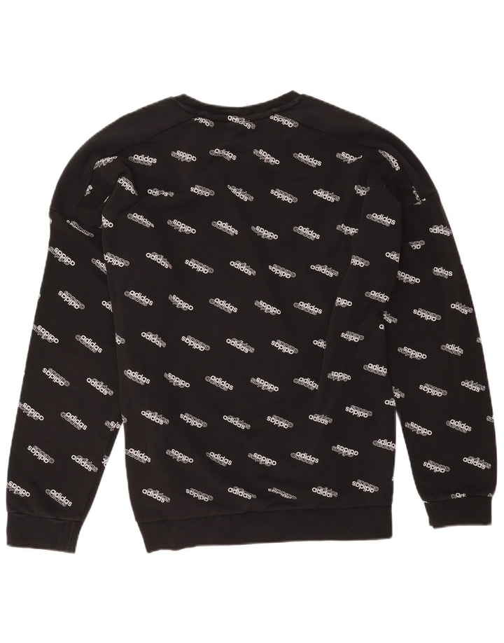 Adidas Herren Grafik-Sweatshirt-Pullover, groß, schwarze Baumwolle