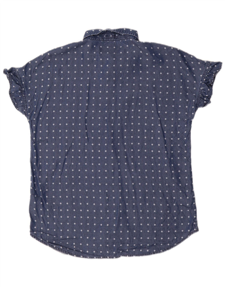 Dack's Kurzarm-Hemdbluse für Damen, UK 14, mittleres Marineblau mit Punkten