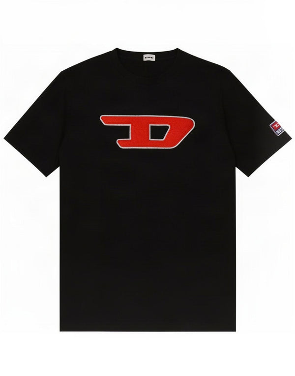 Diesel Herren Grafik T-Shirt Top XL Schwarz Baumwolle