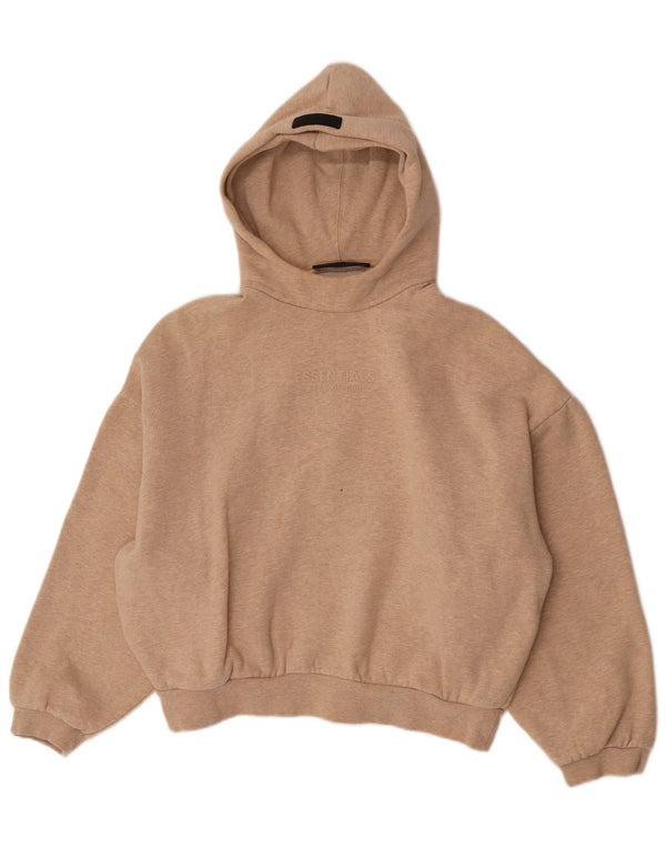 Essentials Womens Graphic Oversized Hoodie Pullover UK 6 XS Beige Baumwolle