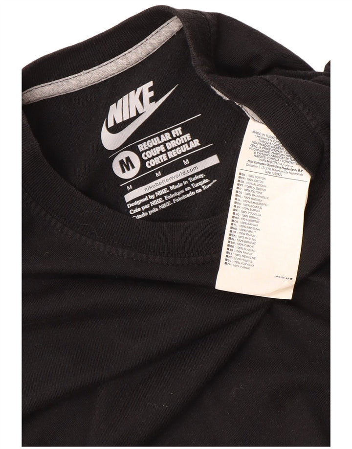 NIKE Herren-T-Shirt mit normaler Passform, mittelschwarze Baumwolle