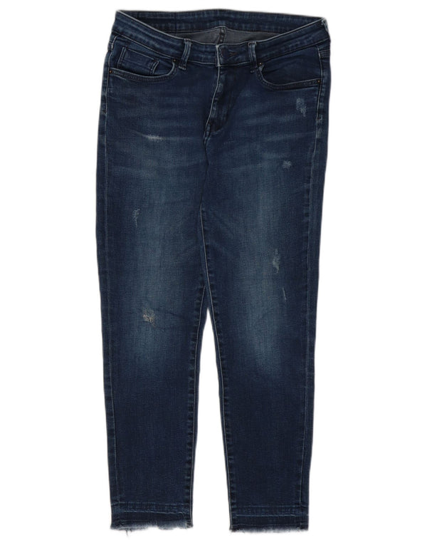 Schmale, verkürzte Jeans für Damen von Zara, W28, L24, Marineblau