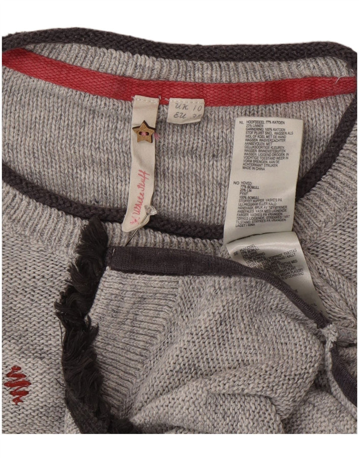 White Stuff Langer Damen-Pullover mit U-Boot-Ausschnitt, Gr. 10, Größe S, Grau