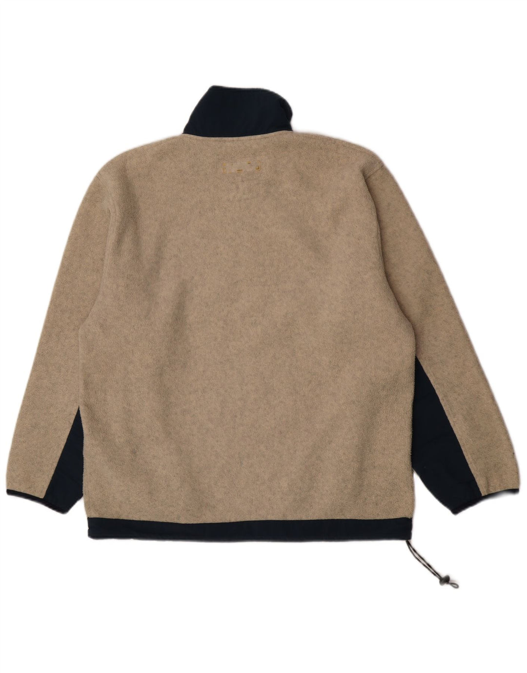 Invicta Herren-Fleecepullover mit Reißverschluss am Hals, groß, beige, Farbblock-Polyester