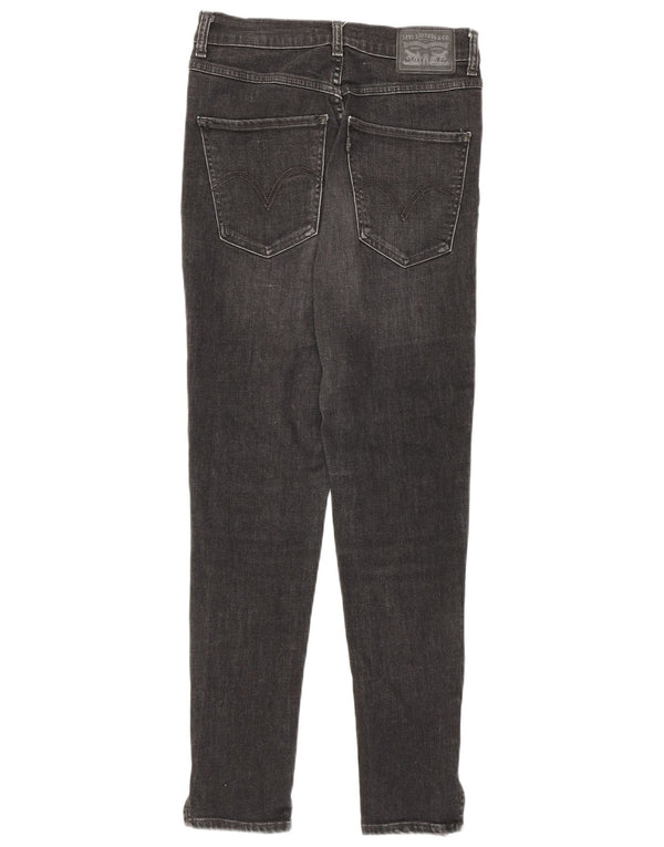 Levi's Damen Distressed Skinny Jeans W27 L27 Schwarze Baumwolle