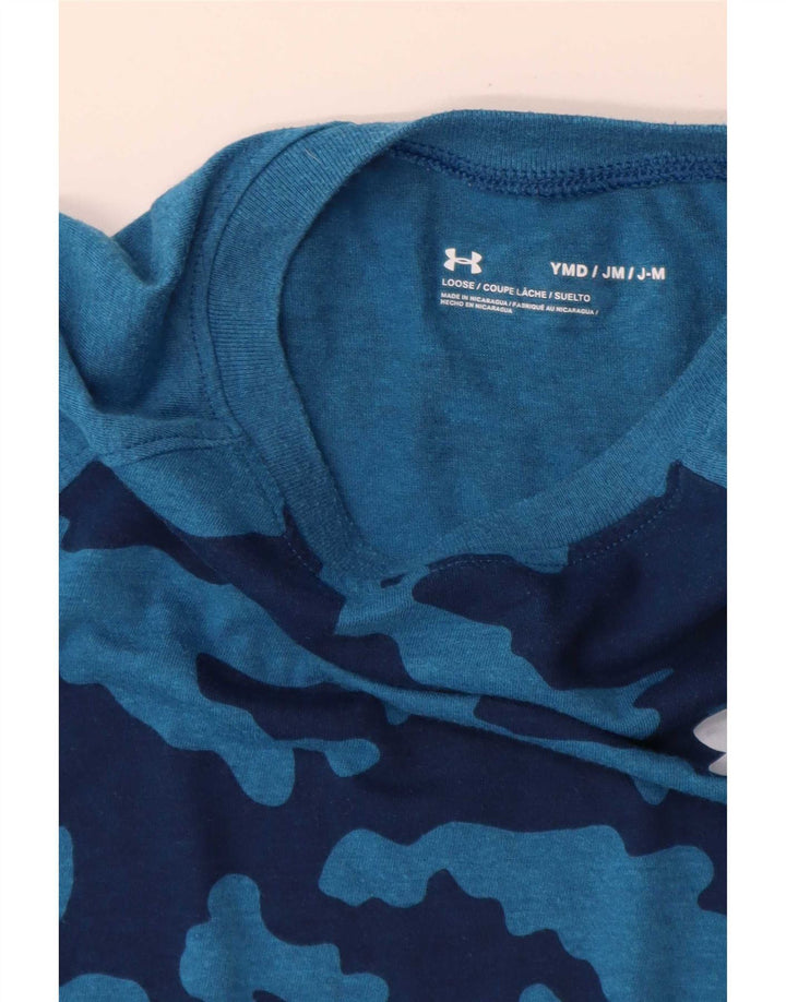 Under Armour Jungen-Oberteil, langärmlig, 9–10 Jahre, mittelblaue Tarnung