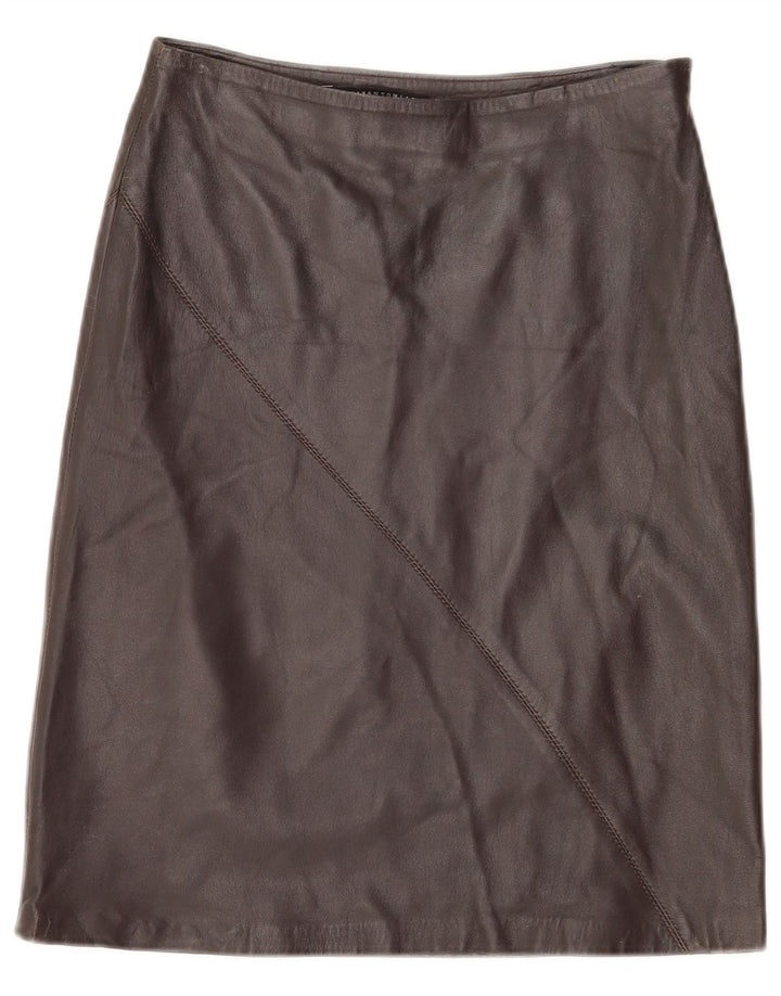 Lorena Antoniazzi Damen Lederrock IT 42 Medium W26 Braunes Leder