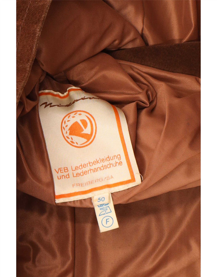 Vintage Herren Wildledermantel EU 50 Großes braunes Leder