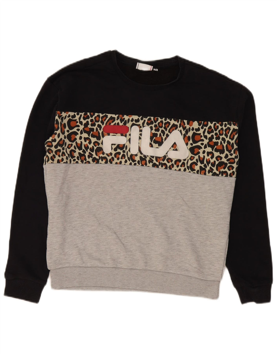 Fila Damen Grafik-Sweatshirt-Pullover UK 10 Small Mehrfarbig