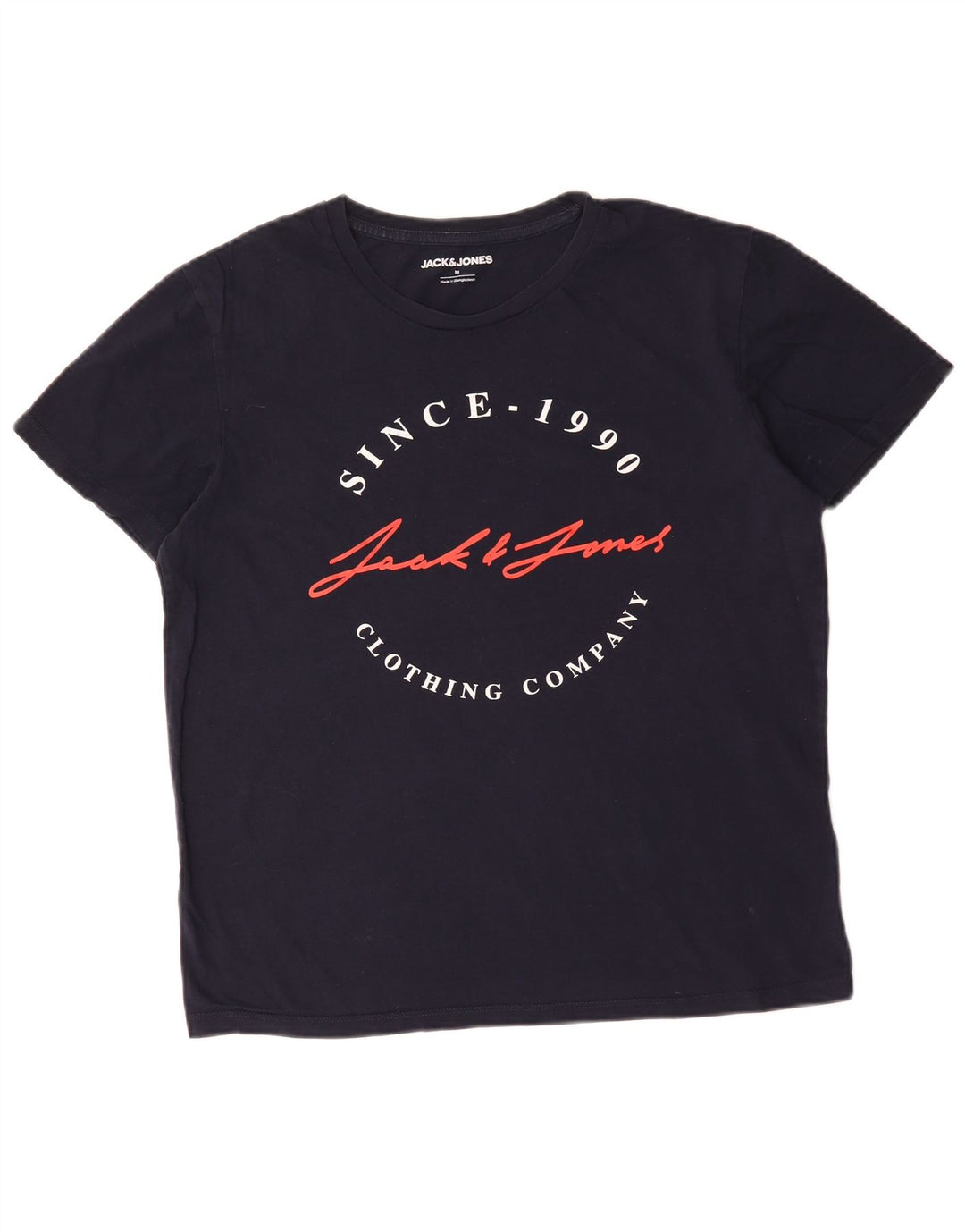 Jack & Jones Herren-T-Shirt mit Grafik, mittlere Marineblau-Baumwolle