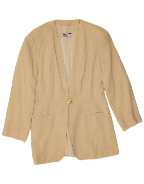 Marella Damen 1-Knopf-Blazerjacke UK 12 Mittelgelbe Schurwolle