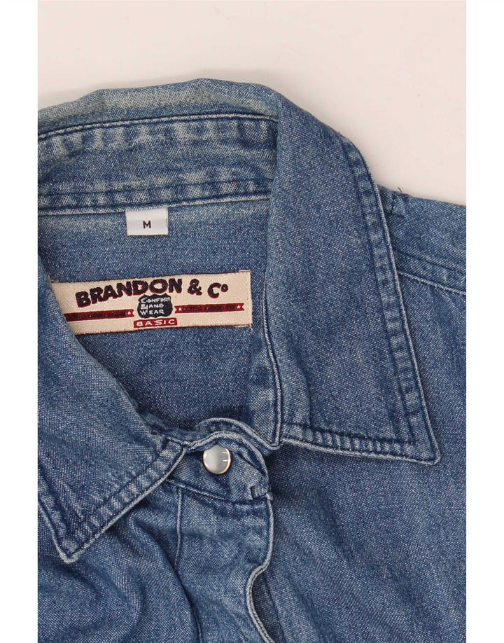 Brandon & C Damen ärmelloses Jeanshemd UK 14 Mittelblau