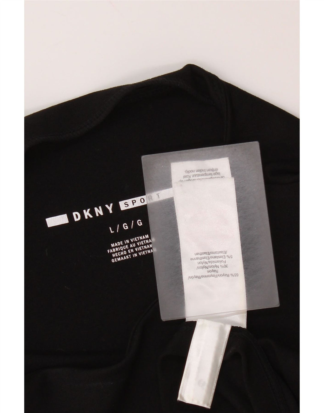 Dkny Womens Graphic Top 3/4 Ärmel UK 16 Large Schwarz Rayon