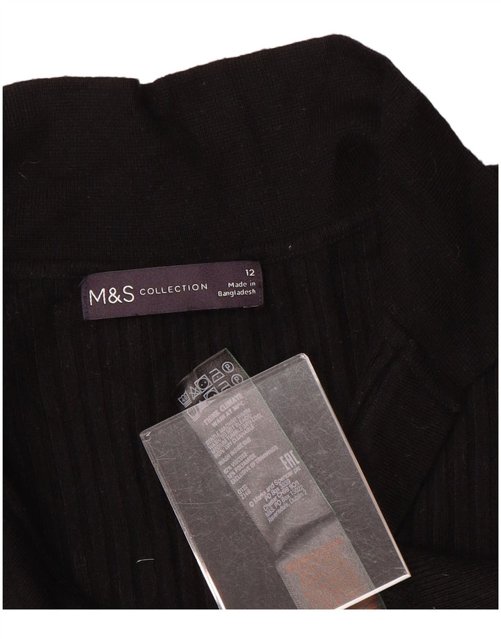 Marks & Spencer Damen-Pullover mit Rollkragen, UK 12, mittlere schwarze Viskose