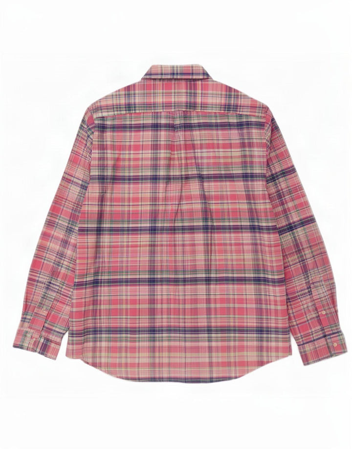Polo Ralph Lauren Herrenhemd, groß, rosa kariert, Baumwolle