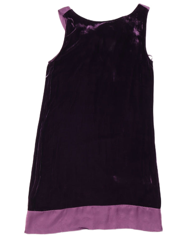 Marks & Spencer Womens Autograph Velvet Shift Dress UK 12 Medium Purple