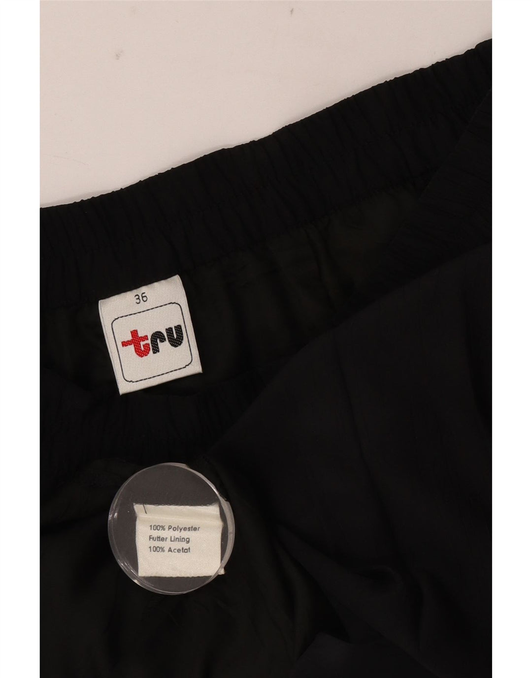 Tru Womens Midi Knife Faltenrock W36 XL Schwarz Polyester