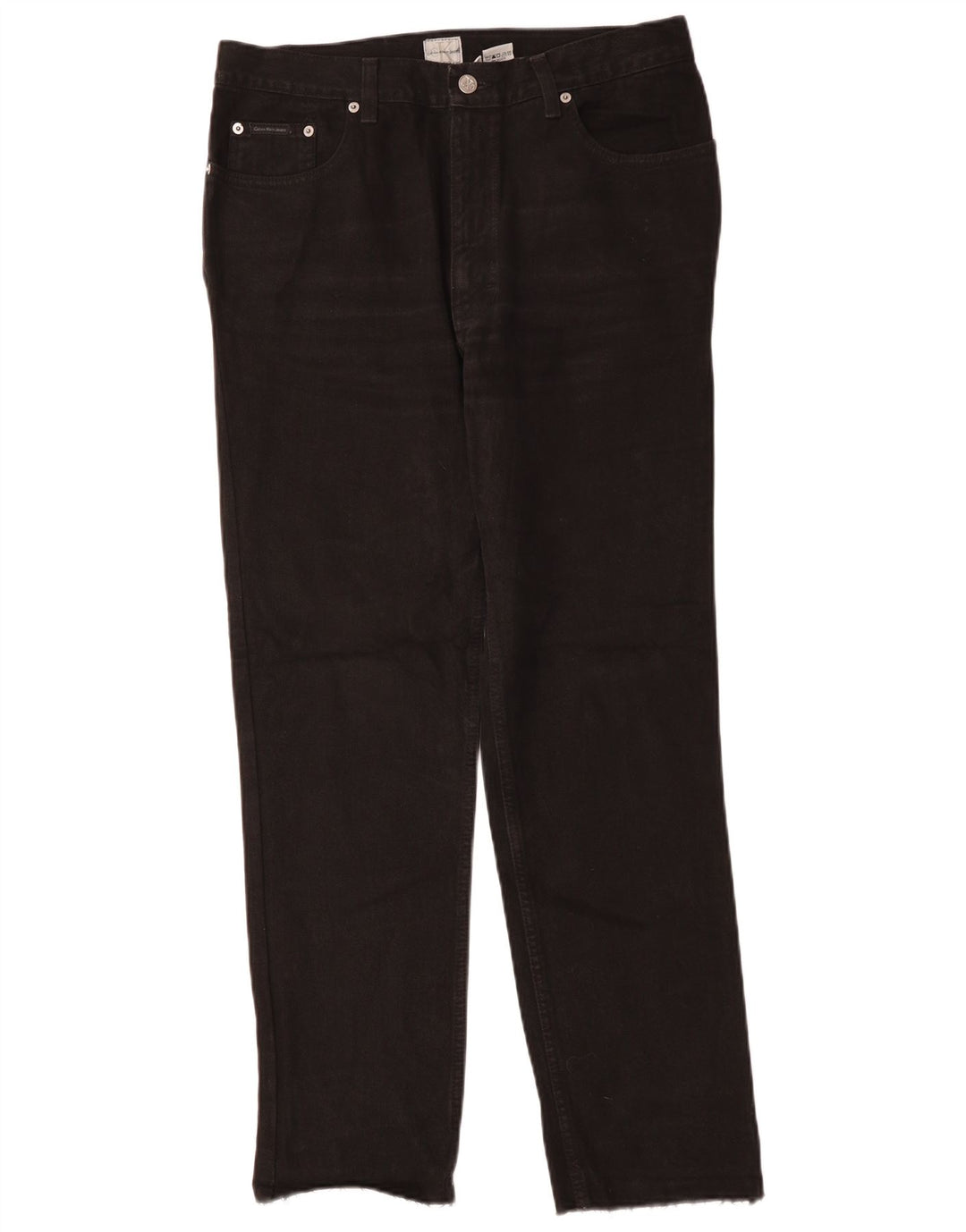 CALVIN KLEIN Herren Straight Jeans W32 L30 Schwarze Baumwolle