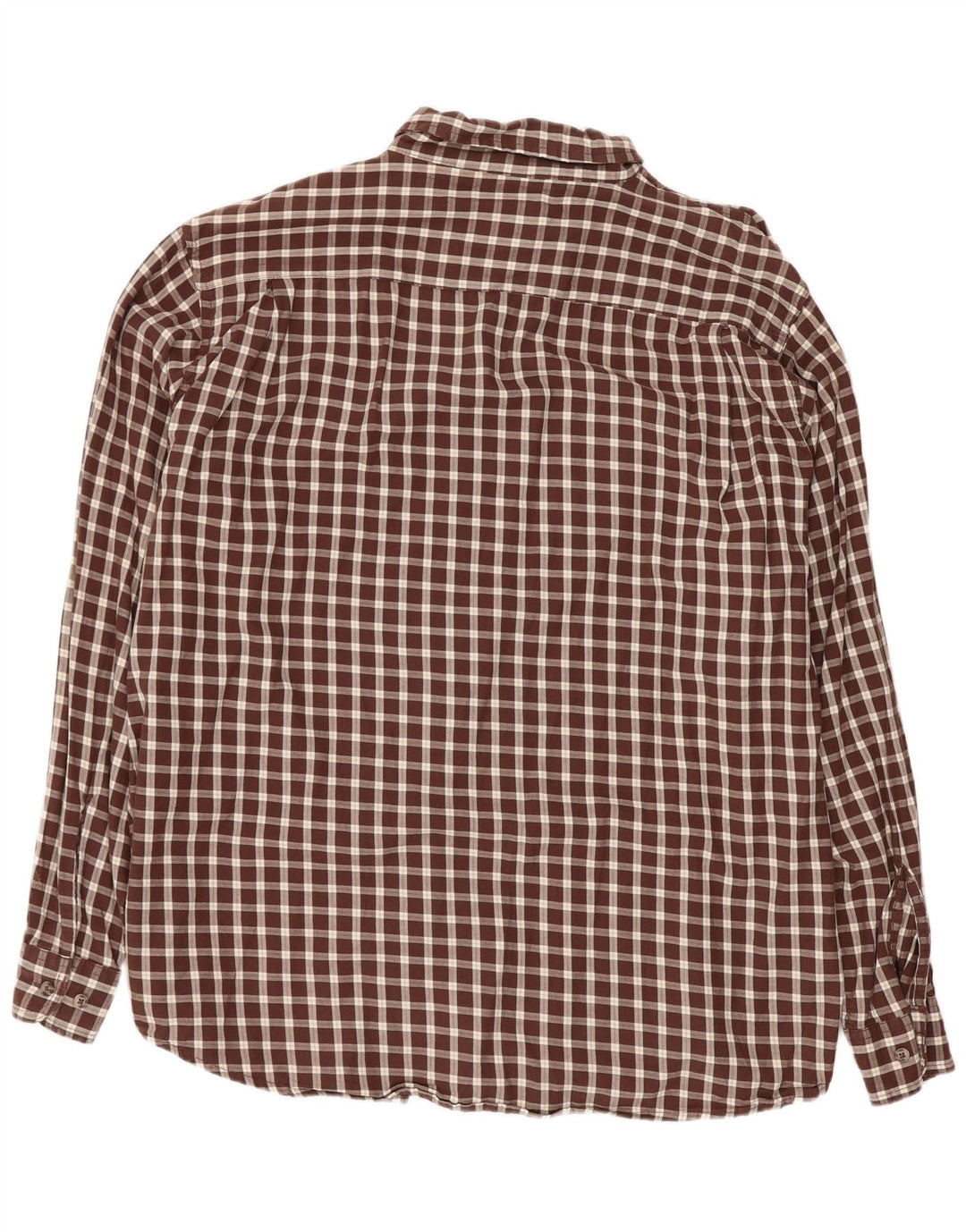 Wrangler Herren-Flanellhemd XL, braun kariert, Baumwolle