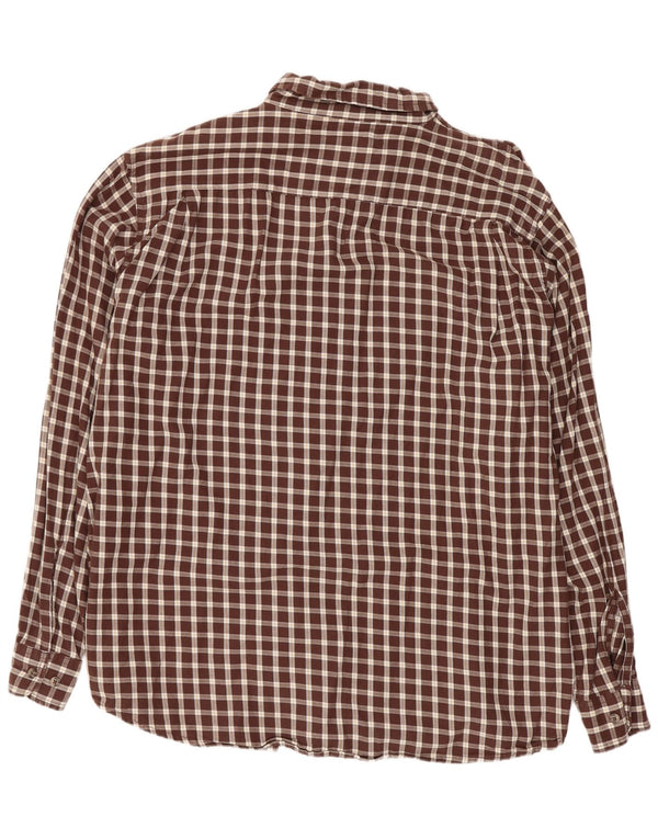 Wrangler Herren-Flanellhemd XL, braun kariert, Baumwolle