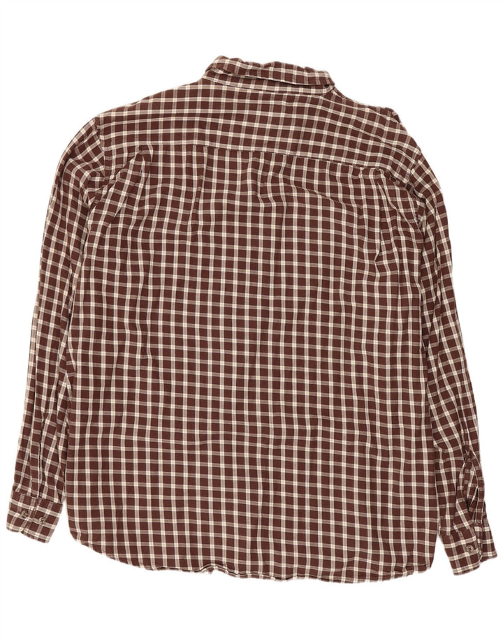 Wrangler Herren-Flanellhemd XL, braun kariert, Baumwolle