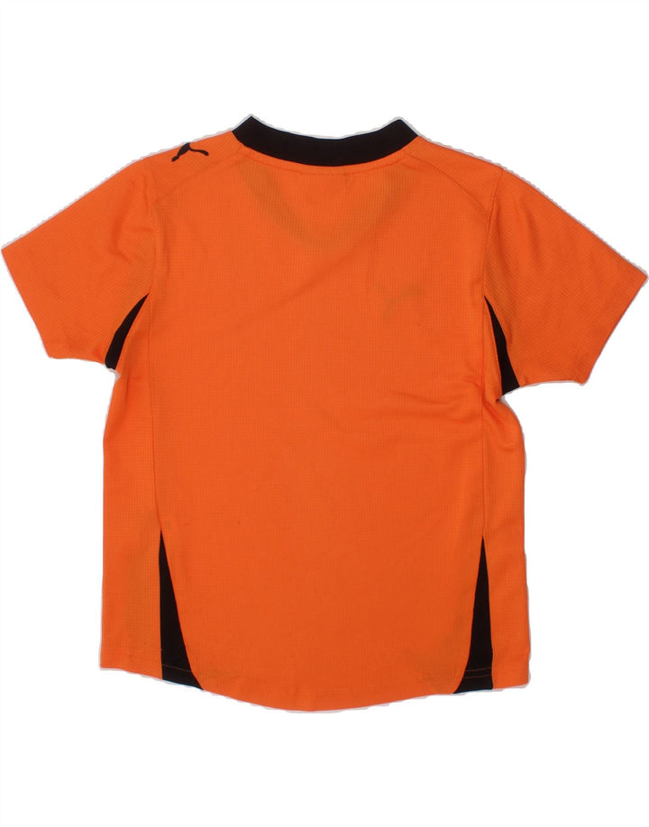 PUMA Boys T-Shirt Top 7-8 Years Orange Colourblock Vintage Puma and Second-Hand Puma from Messina Hembry 