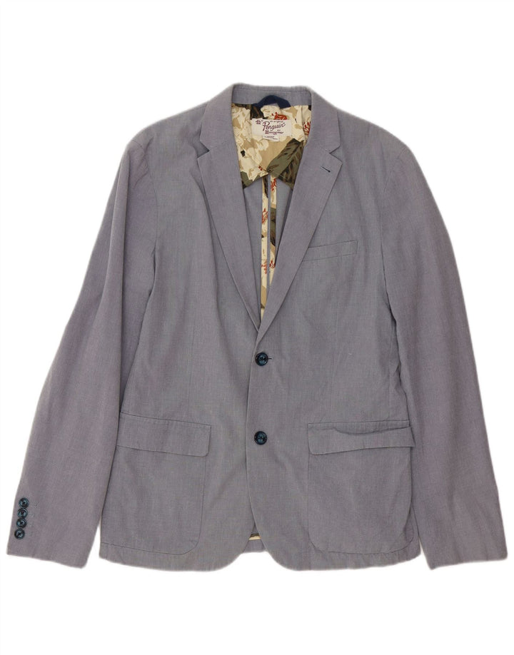 Penguin Herren-Blazer mit 2 Knöpfen, Gr. 36, Größe S, Blau, Baumwolle
