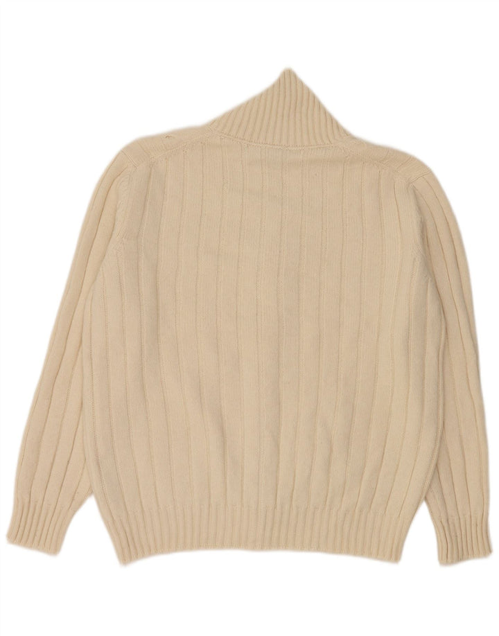 Gioferrari Herren-Cardigan-Pullover IT 54 XL Weiße Merinowolle