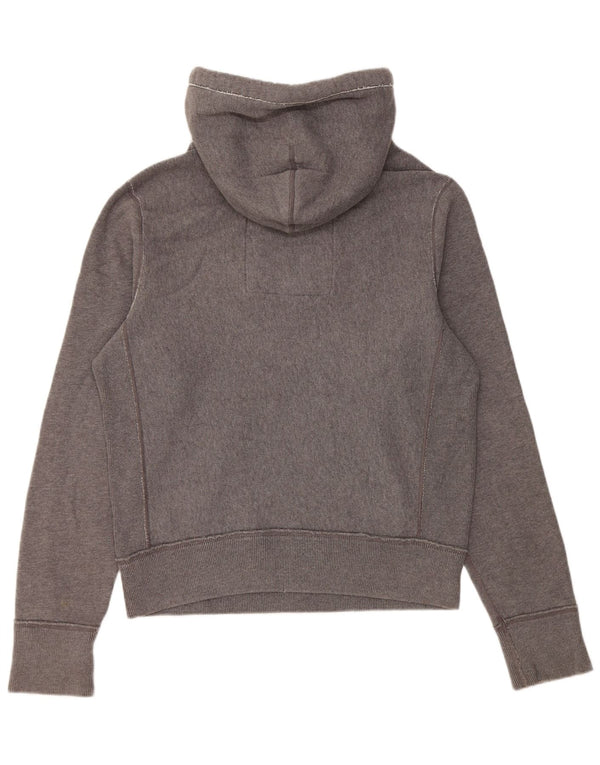 Abercrombie & Fitch Damen-Kapuzenpullover mit Grafik, UK 14, Mittelgrau