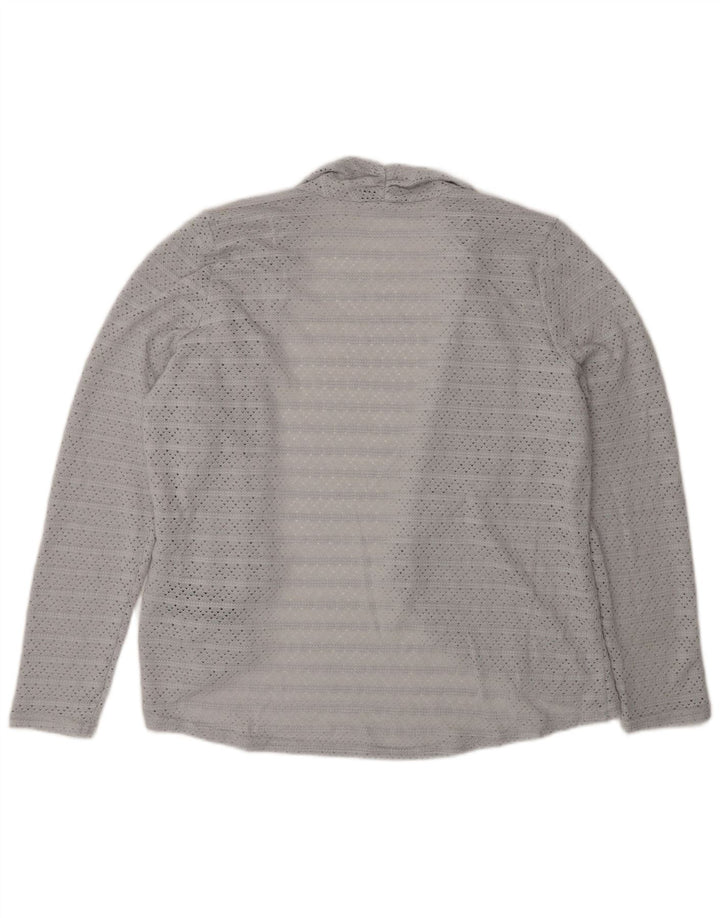 Oasis Womens Open Cardigan Top UK 12 Mittelgraues Polyester