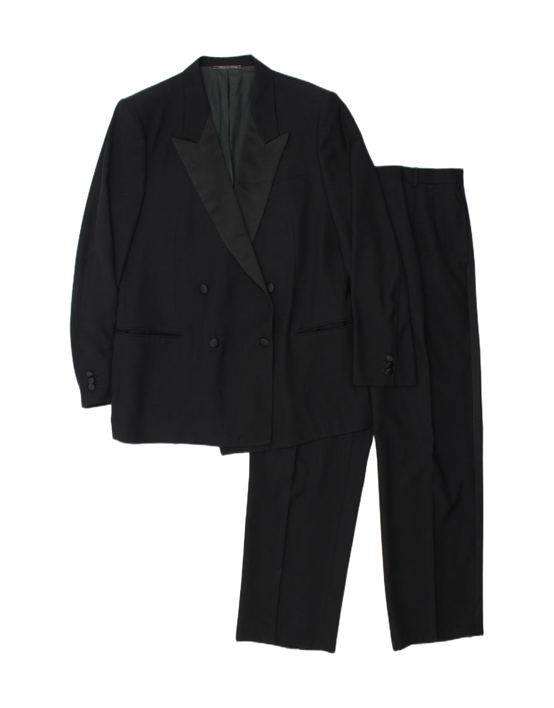 Egon Von Furstenberg Herren UK 40 Large W32 L32 Schwarze Schurwolle