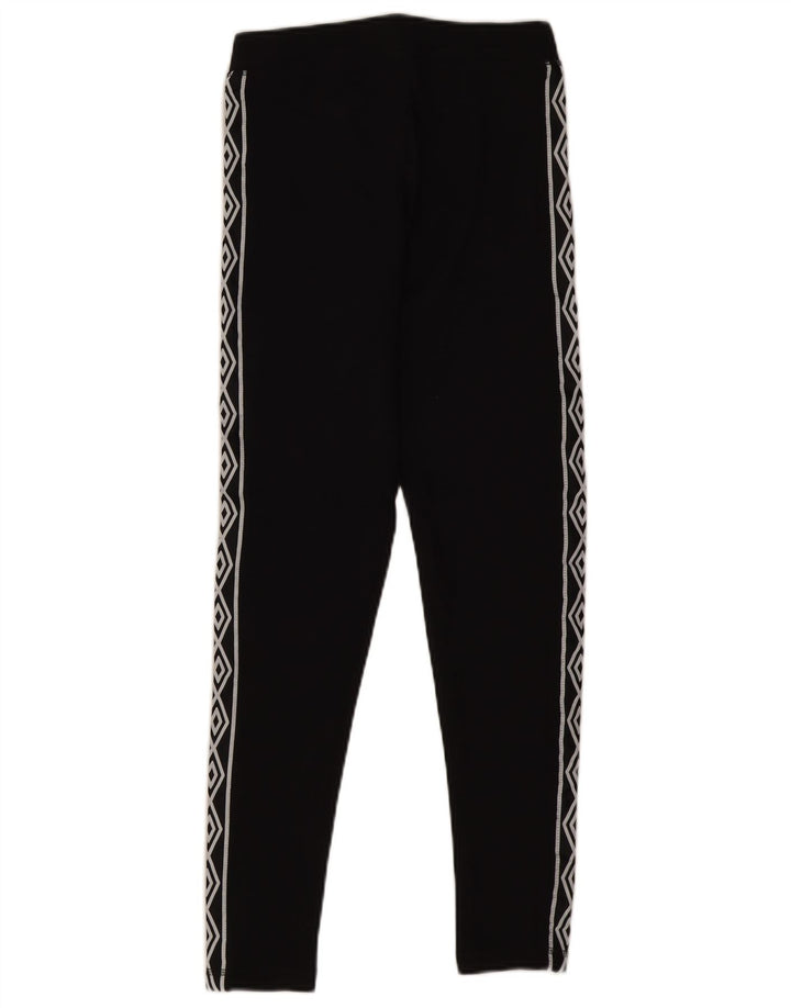 Umbro Womens Graphic Leggings UK 10 Small Schwarz Baumwolle