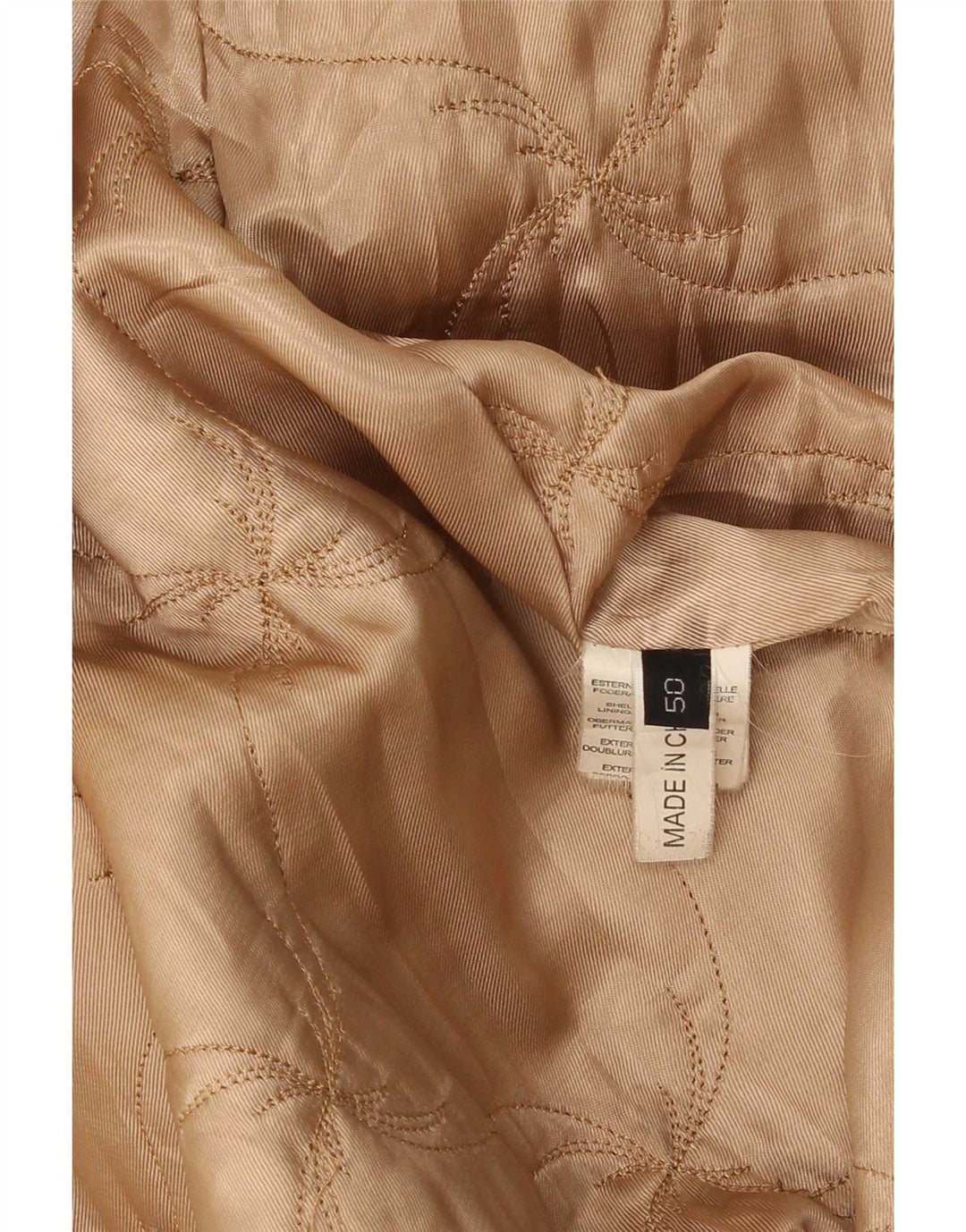 Vintage Damen Ledermantel EU 50 3XL Beige Classic