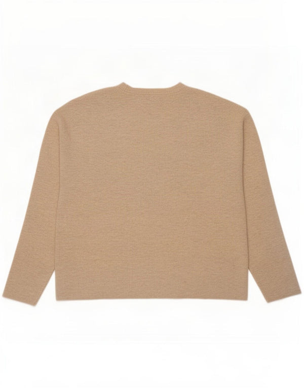 Marks & Spencer Womens V-Neck Jumper Sweater UK 18 XL Beige Flecked Viscose