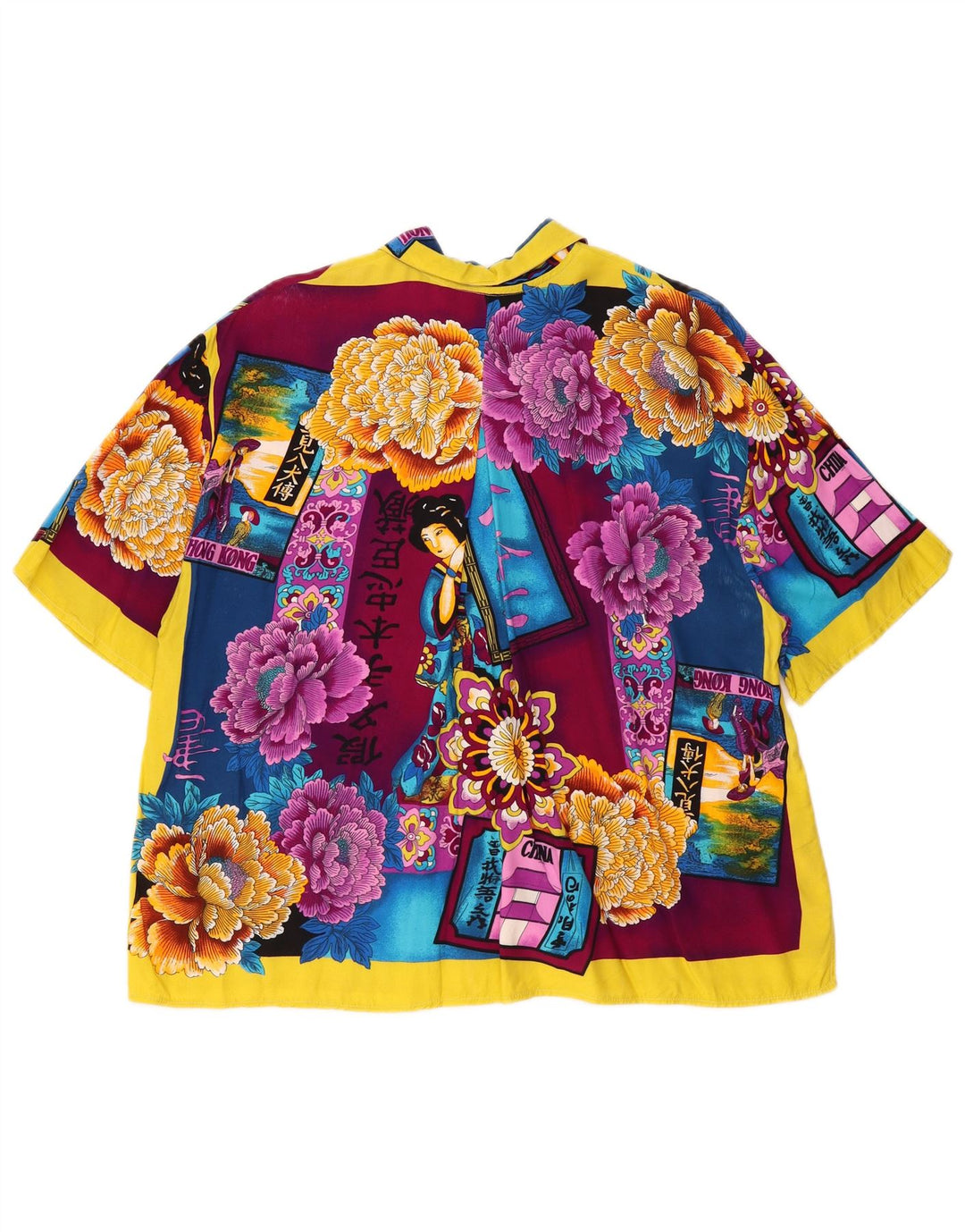 WITTY GIRL Damen-Hemdbluse in Übergröße, Größe M, mehrfarbig, Blumenmuster, UK 14