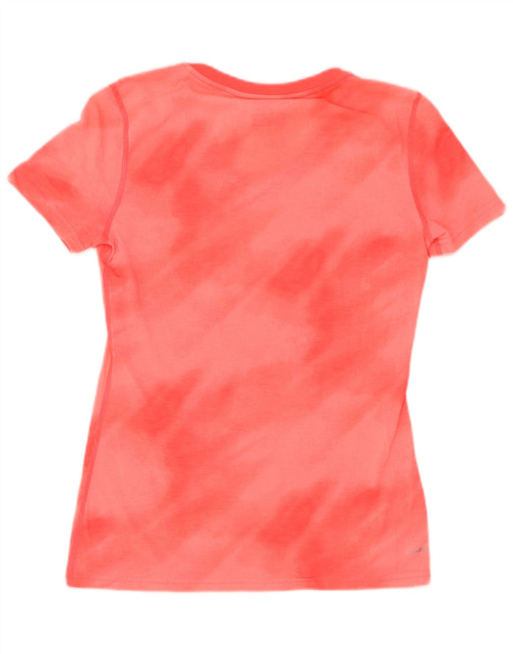 ADIDAS Womens T-Shirt Top UK 10 Small Pink Tie Dye Polyester