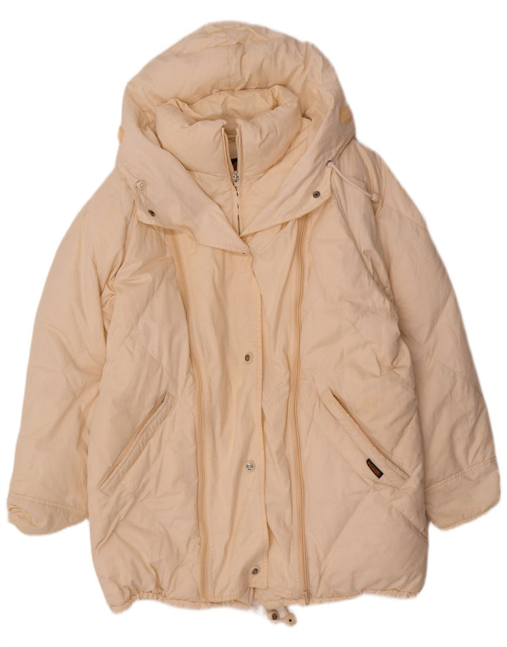 Ciesse Piumini Damen-Kapuzen-Übergröße, wattierte Jacke, IT 46, Größe L, gebrochenes Weiß