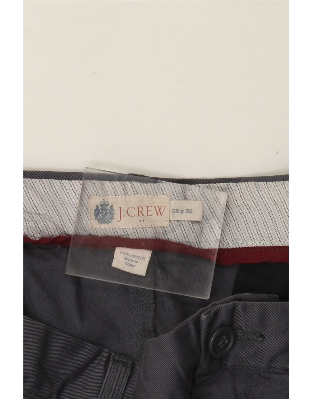 J. CREW Gerade Chinohose für Herren, W38, L32, graue Baumwolle