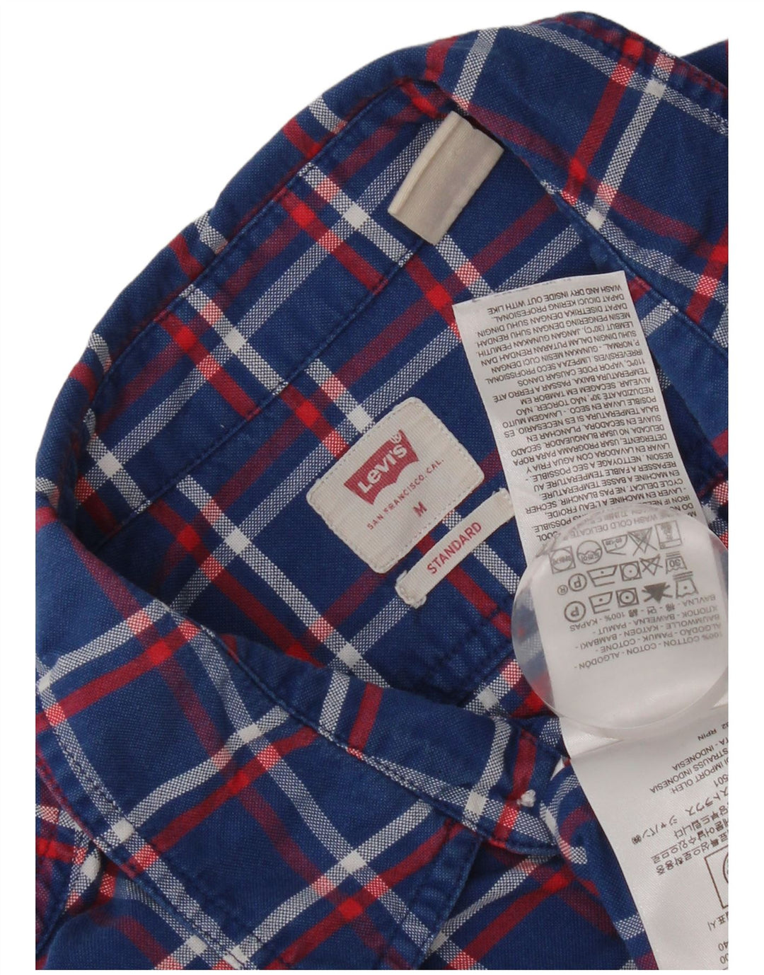 Levi's Herren-Hemd mit Standard-Passform, mittelblau, kariert, Baumwolle