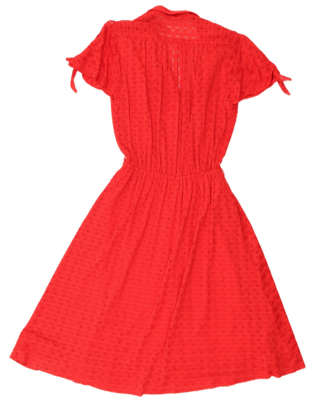 Vintage Damen A-Linie Kleid UK 8 Small Rot