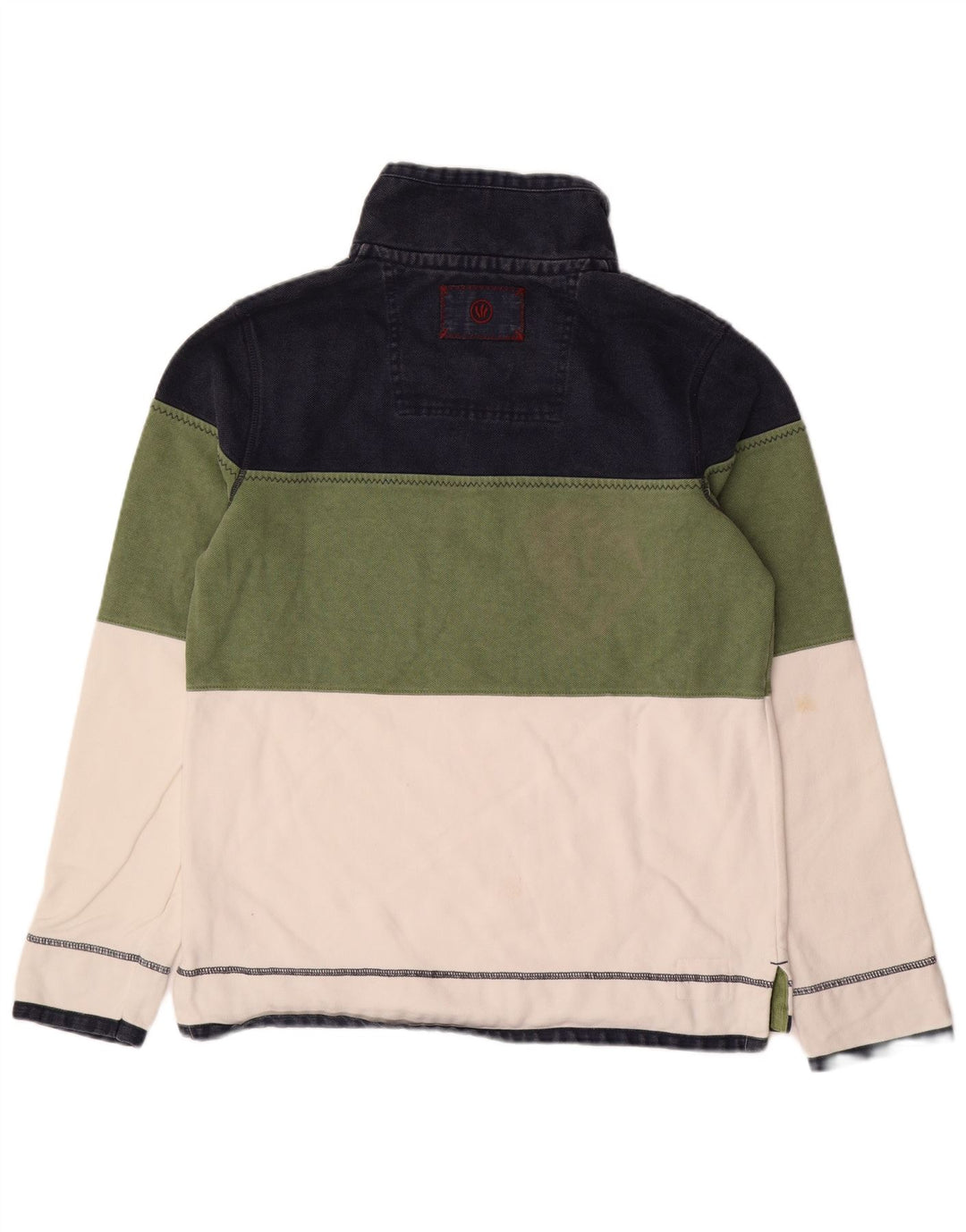 Fat Face Herren-Sweatshirt mit Reißverschluss am Hals, klein, mehrfarbig, Farbblock