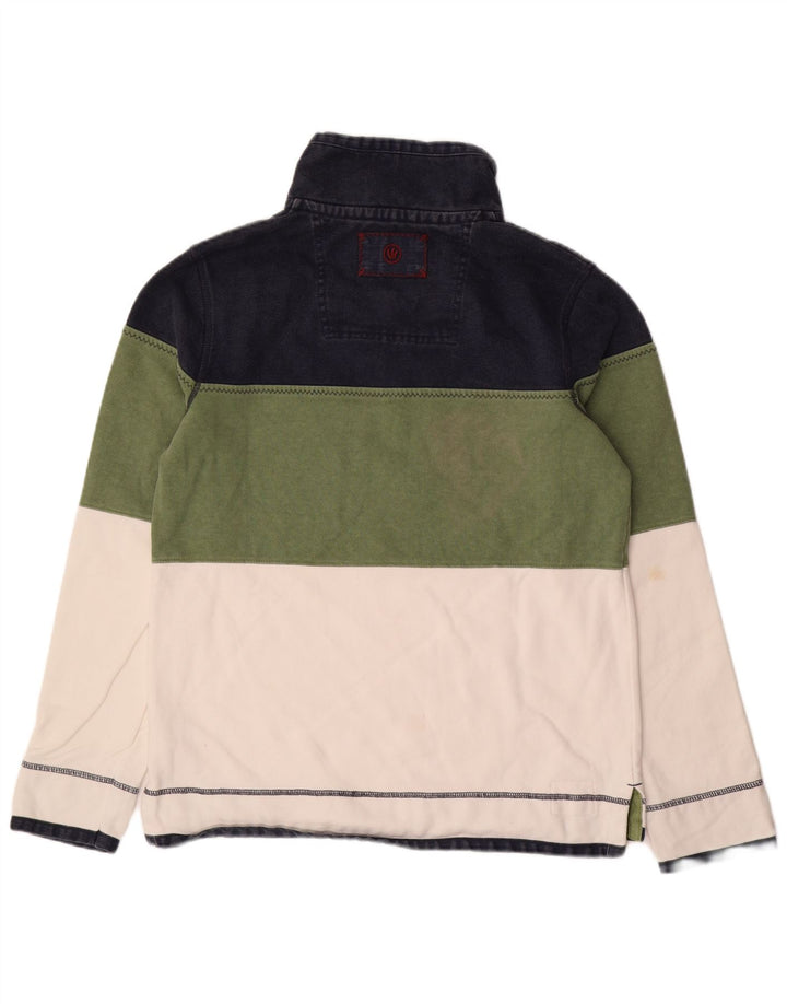 Fat Face Herren-Sweatshirt mit Reißverschluss am Hals, klein, mehrfarbig, Farbblock