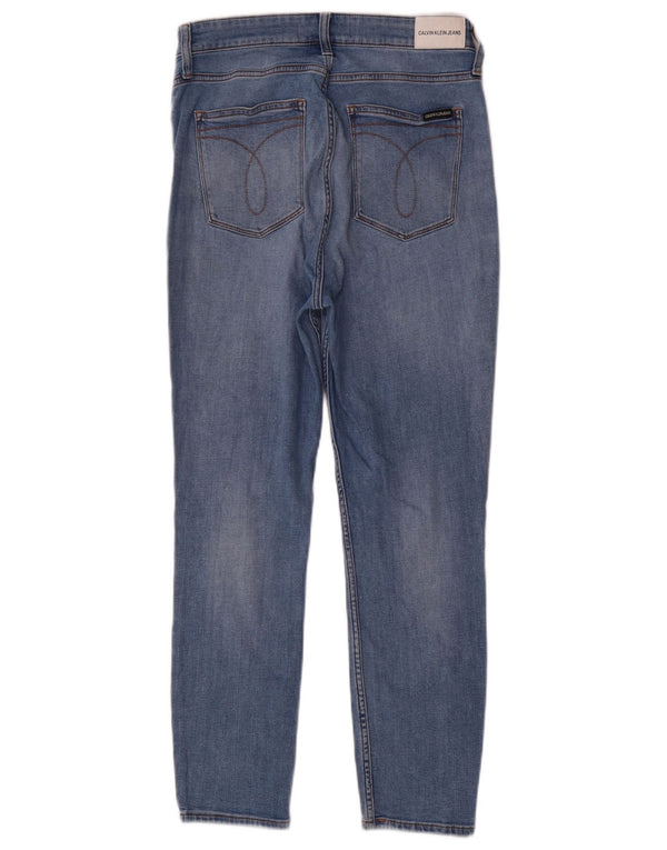 Calvin Klein Damen High Rise Skinny Jeans US 12 Medium W28 L28 Blaue Baumwolle