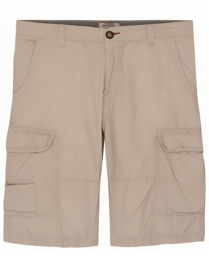 Brooklyn Mens Cargo Shorts XL W38 Off White Cotton
